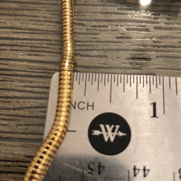 Vintage Gold-tone Snake Chain with Rectangle Filigree Pendant - Picture 9 of 13